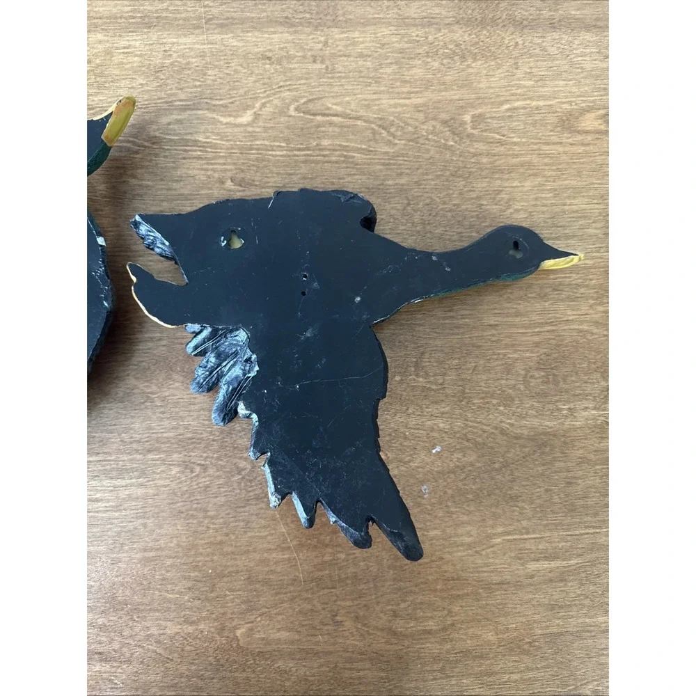 Vintage Resin Mallard Ducks On Flight Wall Hanging Decor 3D